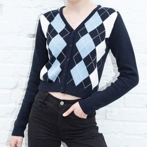 Brandy Melville Argyle Elizabeth Cardigan